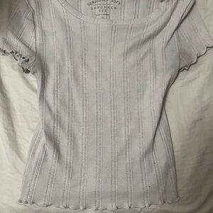 Aeropostale Soft Gray Ribbed Short Sleeve Tee